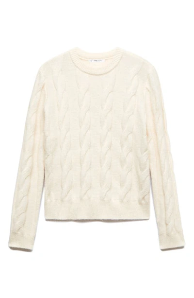 Shop Mango Cable Stitch Sweater In Light Beige