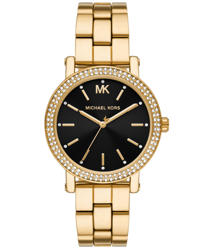 Shop Michael Kors Women's Corey Three-hand Gold-tone Alloy Watch 38mm