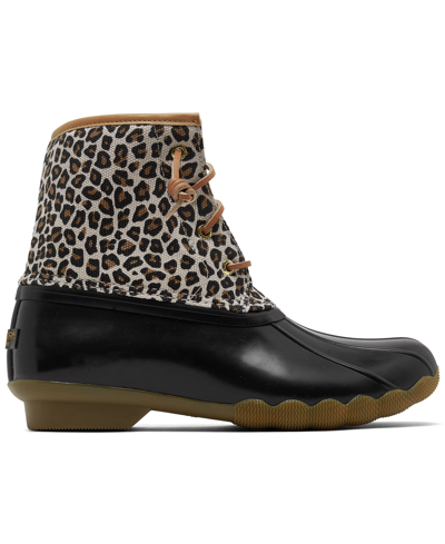 Shop Sperry Big Girls Saltwater Duck Boots From Finish Line In Animal Print
