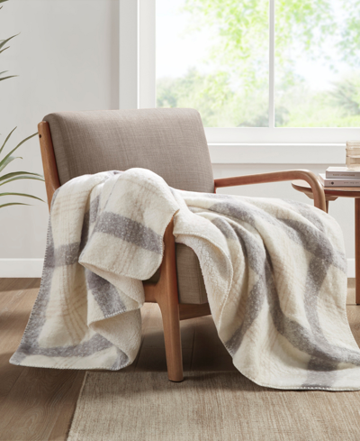 Shop Woolrich Bloomington Faux Mohair To Sherpa Throw, 50" X 60" In Natural