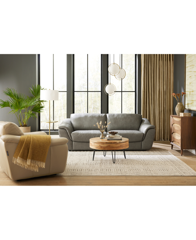 Macy's Closeout! Jennard 71" Leather Loveseat, Created For  In Brown