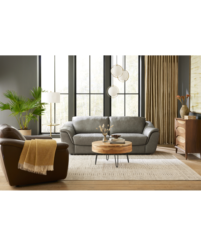 Macy's Closeout! Jennard 71" Leather Loveseat, Created For  In Brown