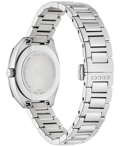 Shop Gucci Gg2570 Diamond Accent Stainless Steel Bracelet Watch 29mm In Silver