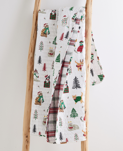 Levtex Meowy Christmas Quilted Throw, 50" X 60" In Multi