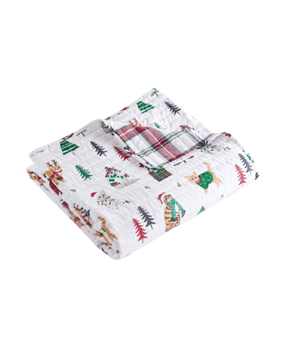 Levtex Meowy Christmas Quilted Throw, 50" X 60" In Multi