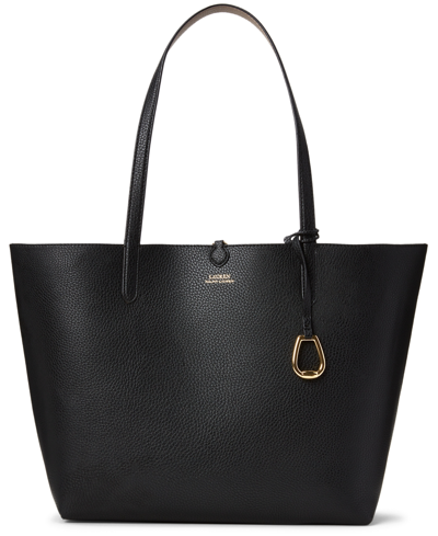 Lauren Ralph Lauren Large Reversible Tote Bag In Black taupe gold
