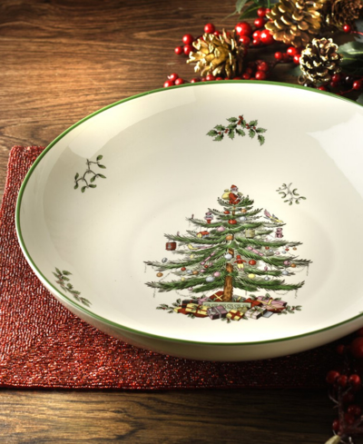 Spode Christmas Tree Pasta Serving Set, 5 Piece In Green