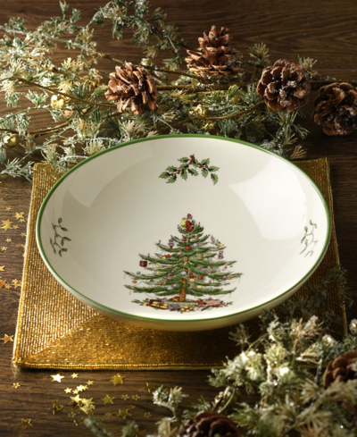 Spode Christmas Tree Pasta Serving Set, 5 Piece In Green
