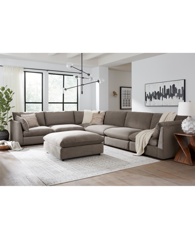 Macy's Marsten 42" Fabric Ottoman, Created For  In Pearl