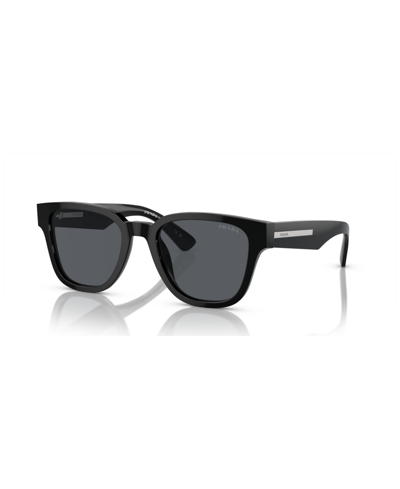 Prada Logo-lettering D-frame Sunglasses In Black