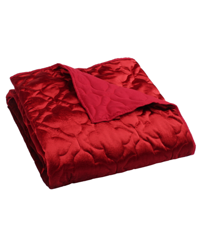 Levtex Caserta Velvet Reversible Quilted Throw, 50" X 60" In Red