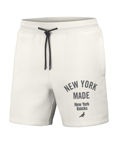 Shop Staple Men's Nba X  Cream New York Knicks Heavyweight Fleece Shorts