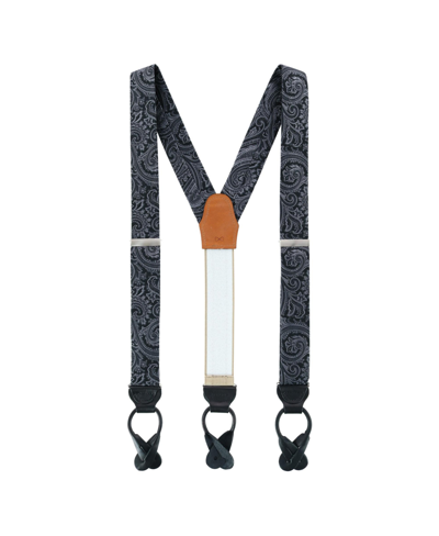 Shop Trafalgar Men's Sobee Silk Button End Suspenders In Black