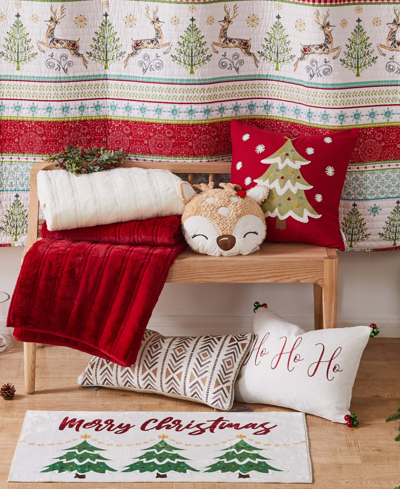 Levtex Comet & Cupid Reindeer Shaped Decorative Pillow, 14" X 18" In Beige