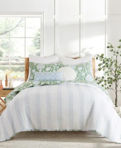 Levtex Home Evelyn Jacobean Reversible 3 Pc. Quilt Set Collection In Green