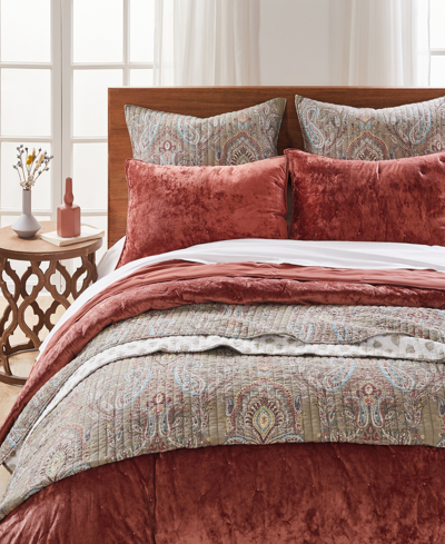 Levtex Abruzzi Velvet Reversible Quilt, Twin/twin Xl In Spice