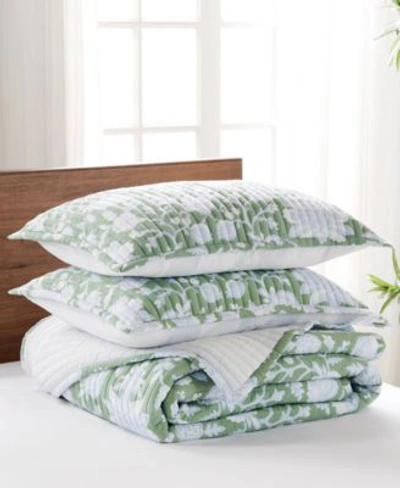 Levtex Home Evelyn Jacobean Reversible 3 Pc. Quilt Set Collection In Green