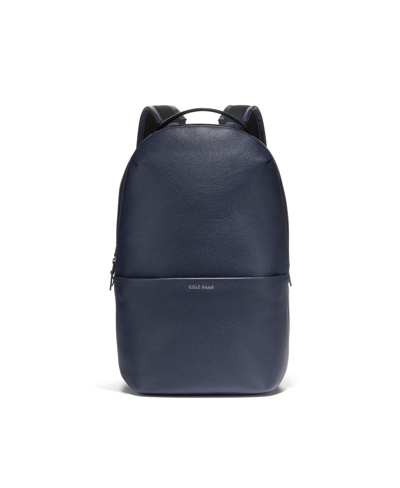 Shop Cole Haan Men's Leather Triboro Backpack In Navy Blazer