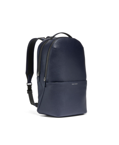 Shop Cole Haan Men's Leather Triboro Backpack In Navy Blazer