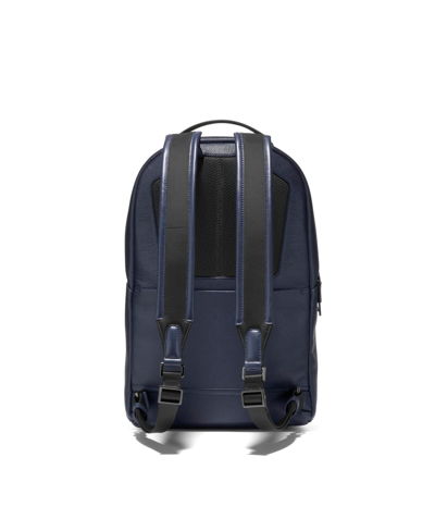 Shop Cole Haan Men's Leather Triboro Backpack In Navy Blazer