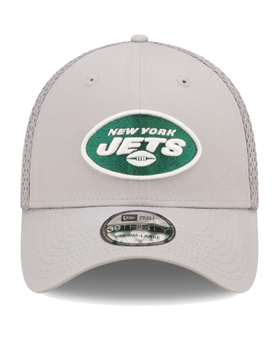 Shop New Era Men's  Gray New York Jets Team Neo 39thirty Flex Hat