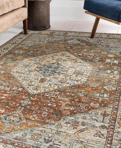 D Style Bergama Be1 7'10" X 10' Area Rug In Paprika
