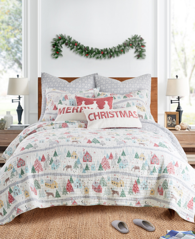 Levtex Joulset Christmas Applique Decorative Pillow, 12" X 24" In Red