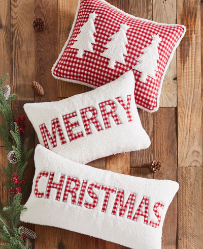 Levtex Joulset Christmas Applique Decorative Pillow, 12" X 24" In Red