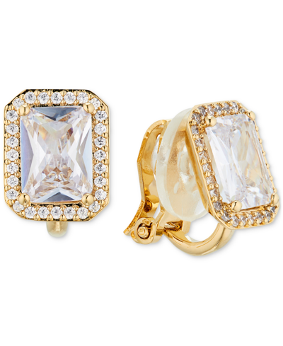 Shop Eliot Danori Crystal Halo Clip Earrings In Gold