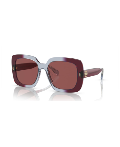 Shop Tory Burch Women's Sunglasses Ty7193u In Gradient Burgundy