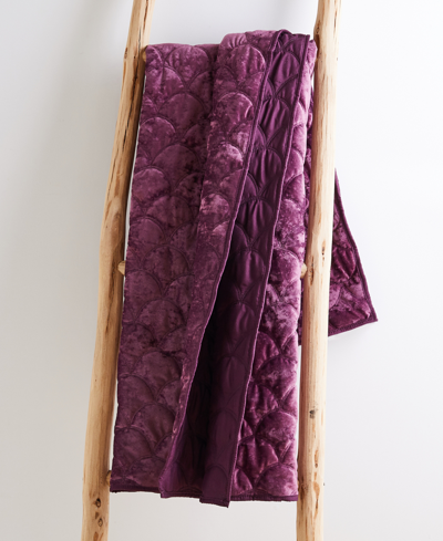 Levtex Ellora Velvet Reversible Quilted Throw, 50" X 60" In Plum