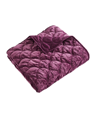 Levtex Ellora Velvet Reversible Quilted Throw, 50" X 60" In Plum