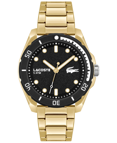 Shop Lacoste Men's Finn Quartz Gold-tone Bracelet Watch 44mm