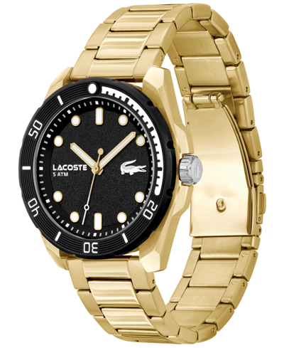 Shop Lacoste Men's Finn Quartz Gold-tone Bracelet Watch 44mm