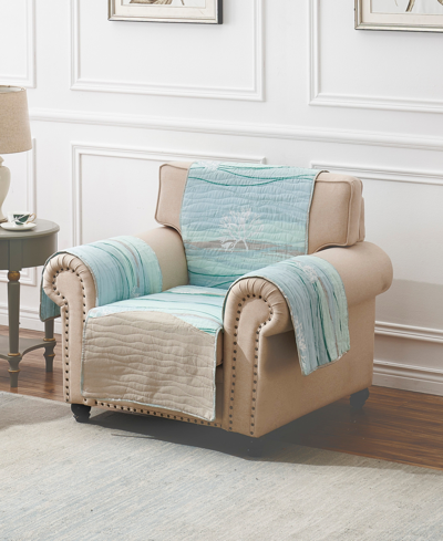 Greenland Home Fashions Maui Coastal Armchair Protector, 81" X 81" In Surf