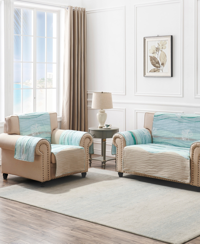 Greenland Home Fashions Maui Coastal Armchair Protector, 81" X 81" In Surf
