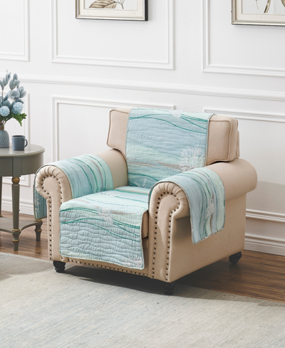 Greenland Home Fashions Maui Coastal Armchair Protector, 81" X 81" In Surf