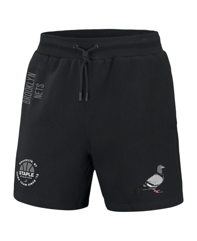 Staple Men's Nba X  Black Brooklyn Nets Home Team Shorts In Black