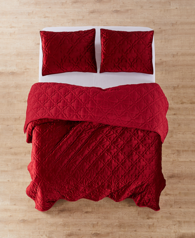 Levtex Caserta Velvet Reversible Quilt, Twin/twin Xl In Red