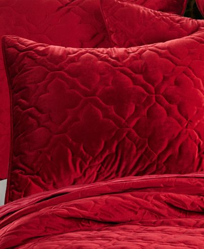 Levtex Caserta Velvet Reversible Quilt, Twin/twin Xl In Red