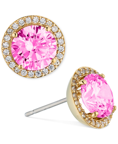 Shop Eliot Danori Crystal Halo Stud Earrings In Pink
