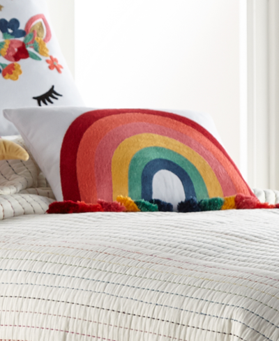 Shop Levtex Art Boema Chantal Rainbow Fringe Decorative Pillow, 11" X 18" In Multi