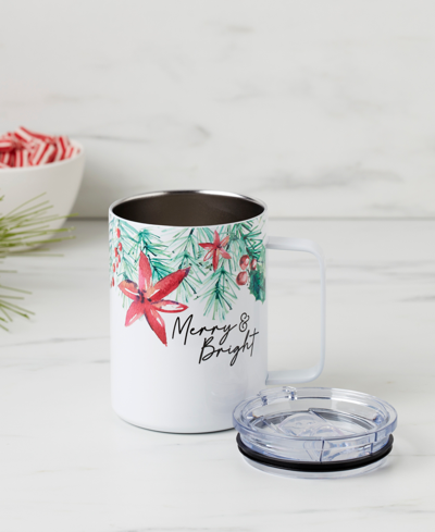 Shop Cambridge Poinsettia Insulated Coffee Mug, 16 oz In White