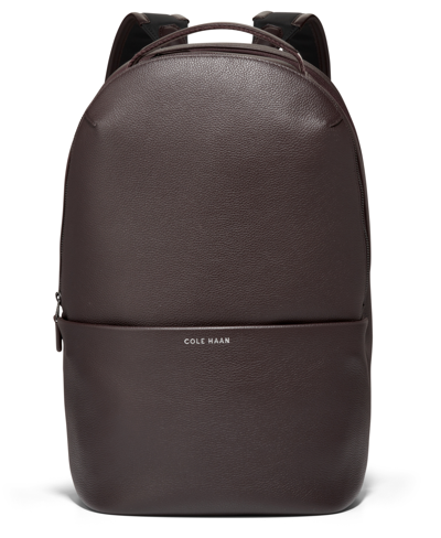 Shop Cole Haan Men's Leather Triboro Backpack In Dark Chocolate