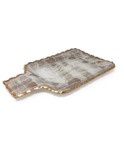 Classic Touch Gold-tone Brushed Tray, Small In Gold