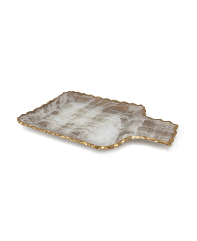 Classic Touch Gold-tone Brushed Tray, Small In Gold