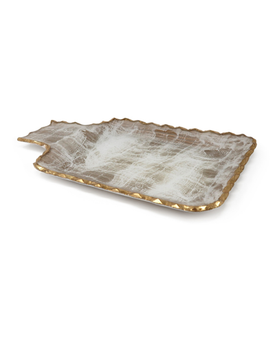 Classic Touch Gold-tone Brushed Tray, Small In Gold