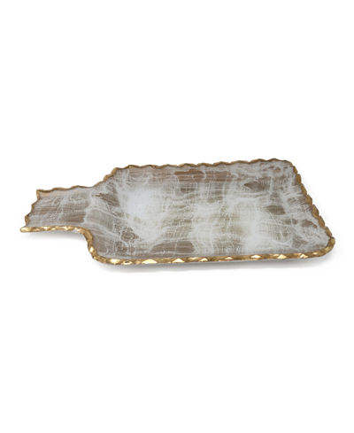Classic Touch Gold-tone Brushed Tray, Small In Gold