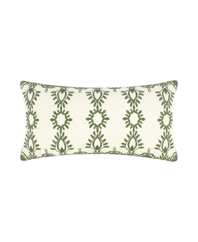 Shop Levtex Bretton Woods Green Embroidered Decorative Pillow, 12" X 24"