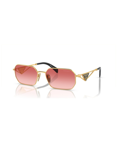 Prada Womens Gold Pr A51s Irregular-frame Metal Sunglasses In Gold